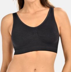 Bezszwowy top damski do karmienia Charlotte czarny Czarny L/XL. Czarne koszule damskie Carriwell, l, bez wzorów, bez kołnierzyka, bez ramiączek. Za 148.84 zł.