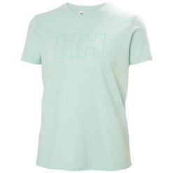 T-shirt damski Helly Hansen Tech Logo. Niebieskie t-shirty damskie Helly Hansen, bez wzorów, sportowe, bez kołnierzyka. Za 195.00 zł.