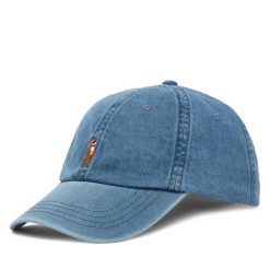 Czapka z daszkiem Polo Ralph Lauren. Niebieskie czapki i kapelusze męskie Polo Ralph Lauren, bez wzorów. Za 379.99 zł.