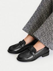 GINO ROSSI Loafersy C-WS1164-09 Czarny. Czarne mokasyny damskie Gino Rossi, ze skóry. Za 229.99 zł.