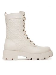 Guess Trzewiki FLTYAN ELE10 Écru. Botki damskie Guess, ze skóry, bez obcasa, na płaskiej podeszwie, bez zapięcia. Za 549.99 zł.