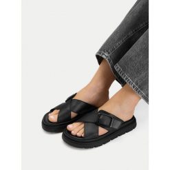 Klapki G-Star. Czarne klapki damskie G-Star, bez wzorów, retro, bez obcasa. Za 133.99 zł.