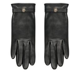Rękawiczki BOSS. Czarne rękawiczki damskie Boss, bez wzorów. Za 479.99 zł.