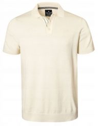Dzianinowa Koszulka Polo - Pako Jeans - Ecru. Koszulki polo męskie Pako Jeans, l, bez wzorów, z bawełny, casualowe, bez ramiączek. Za 149.00 zł.