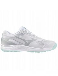 Damskie buty halowe Mizuno Cyclone Speed. Białe obuwie sportowe damskie Mizuno, bez wzorów, z materiału, do biegania. Za 329.95 zł.