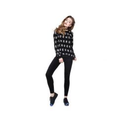 BLUZA W LITERY HEROESQUE - CZARNA. Czarne bluzy damskie Heroesque, z bawełny. Za 189.00 zł.