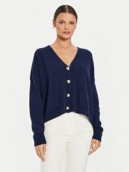 Kontatto Kardigan 3M0172 AI253M06 Granatowy Regular Fit. Niebieskie kardigany damskie Kontatto, m, bez wzorów, z syntetyku. Za 299.99 zł.