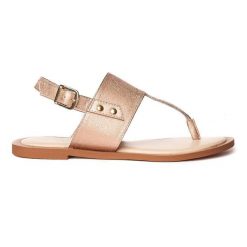 Różowo-złote sandały damskie Zellini. Brązowe sandały damskie Trespass, bez wzorów, z materiału, bez obcasa, bez zapięcia. Za 209.99 zł.