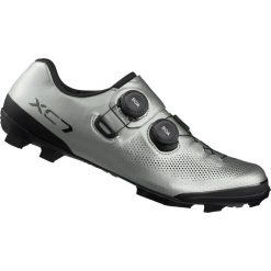 Buty rowerowe MTB XC703, srebrne. Szare buty sportowe męskie Shimano, bez zapięcia, rowerowe. Za 940.95 zł.