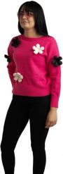 Beauty Women - Sweter różowy w kwiaty - S/M. Czerwone swetry damskie Desigual, m, bez wzorów, bez kołnierzyka, bez ramiączek, bez kaptura. Za 287.30 zł.