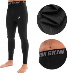 Beon Spodnie termoaktywne męskie Beon Skin Nagare Quantum Black M. Czarne spodnie materiałowe męskie Beon, m, bez wzorów. Za 49.95 zł.