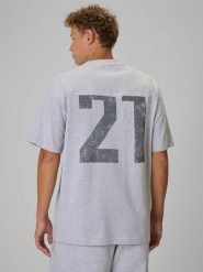 4F Regular Size: T-shirt loose z nadrukiem 4F | Tomasz Fornal - szary S. Szare koszulki sportowe męskie 4f, m, z aplikacjami, z bawełny, klasyczne, bez kołnierzyka. Za 99.99 zł.