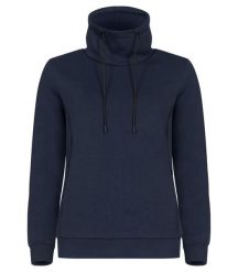 Clique Hobart Women bluza damska z wysokim kołnierzem, miękki materiał. Niebieskie bluzy damskie CLIQUE, xs, bez wzorów, z elastanu, bez kaptura. Za 188.64 zł.