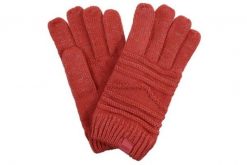 Rękawiczki zimowe damskie Regatta Frosty. Czerwone rękawiczki damskie Regatta, na jesień, bez wzorów, z materiału. Za 46.99 zł.