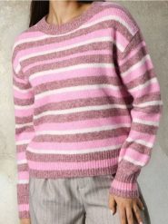 Sweter w paski z domieszką wełny - wielobarwny. Swetry damskie Sinsay, l, bez wzorów, z wełny, bez kołnierzyka, bez ramiączek, bez kaptura. Za 69.99 zł.