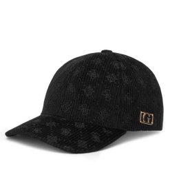 Czapka z daszkiem Guess. Czarne czapki i kapelusze damskie Guess, z aplikacjami. Za 159.99 zł.
