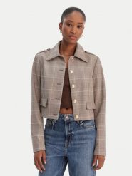 Guess Kurtka przejściowa W6RL55 WL442 Beżowy Regular Fit. Brązowe kurtki damskie Guess, xl, z aplikacjami, z syntetyku, bez kaptura. Za 699.99 zł.