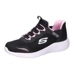 Buty sportowe Sneakersy dziewczęce, Slip-Ins: Bounder - Simple Cut. Czarne buty sportowe dziewczęce Skechers, bez wzorów, bez zapięcia, trekkingowe, Skechers Sport. Za 199.99 zł.