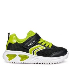 Sneakersy Geox. Czarne trampki i tenisówki chłopięce Geox, bez wzorów, bez zapięcia. Za 179.99 zł.