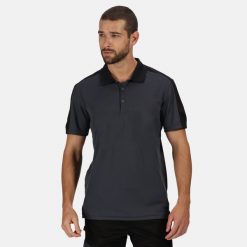 Męska Koszulka Polo Contrast. Czarne koszulki polo męskie Regatta, l, bez wzorów, z materiału, bez ramiączek. Za 178.99 zł.