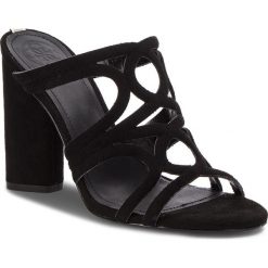 Klapki GUESS - Antonya2 FLAT22 ESU19 BLACK. Czarne klapki damskie Guess, z aplikacjami, z materiału. W wyprzedaży za 349.00 zł.
