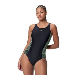 Strój kąpielowy damski Speedo Placement Medalist. Czarne kostiumy jednoczęściowe damskie Speedo, bez wzorów, klasyczne, na fitness i siłownię. Za 195.49 zł.