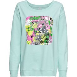 Bluza z nadrukiem bonprix morski pastelowy z nadrukiem. Bluzy damskie bonprix. Za 37.99 zł.