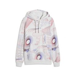 Męska bluza z kapturem z nadrukiem PUMA. Białe bluzy męskie Puma, l, bez wzorów, z bawełny, z kapturem. Za 279.00 zł.