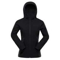 Kurtka damska trekkingowa softshell Alpine Pro Gedera. Czarne kurtki damskie Alpine Pro, l, bez wzorów, z elastanu, bez kaptura. Za 499.00 zł.