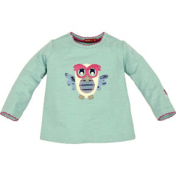 Bluza "Eule" w kolorze zielonym. Zielone bluzy dla dziewczynek Bondi, z aplikacjami, z bawełny. W wyprzedaży za 45.95 zł.