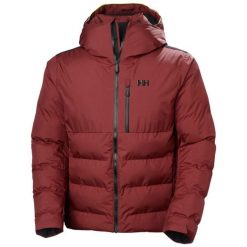 Kurtka puchowa Helly Hansen Kvitfjell. Czerwone kurtki snowboardowe męskie Helly Hansen, l, bez wzorów, z dzianiny, bez kaptura, narciarskie, primaloft. Za 1,484.50 zł.