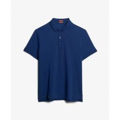 Koszulka polo Piqué Superdry City. Niebieskie koszulki polo męskie Superdry., na lato, xl, bez wzorów, z dzianiny, eleganckie, bez ramiączek. Za 221.95 zł.