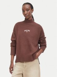 Guess Jeans Sweter W6BR09 Z1252 Brązowy Relaxed Fit. Brązowe swetry damskie Guess Jeans, s, z aplikacjami, z bawełny, bez kołnierzyka, bez ramiączek, bez kaptura. Za 389.99 zł.