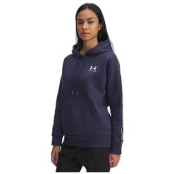 Bluza Under Armour Icon Fleece Taped Hoody. Niebieskie bluzy damskie Under Armour, bez wzorów, na fitness i siłownię. Za 169.99 zł.
