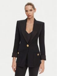 Balmain Marynarka DF1SE095ME54 Czarny Regular Fit. Czarne żakiety damskie Balmain, bez wzorów, z wełny. Za 9,849.00 zł.