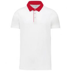 Koszulka polo z dżerseju Kariban. Białe koszulki polo męskie KARIBAN, xl, bez wzorów, z bawełny, eleganckie, bez ramiączek. Za 125.50 zł.