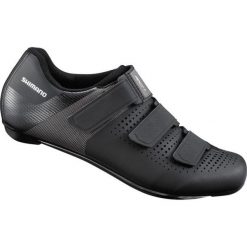 Rower szosowy - Buty kolarskie SH-RC100, damskie, czarne. Czarne obuwie sportowe damskie Shimano, bez wzorów, z nylonu, rowerowe. Za 489.90 zł.