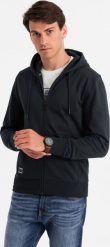 Ombre Męska rozpinana bawełniana dresowa bluza BASIC czarna V9 OM-SSBZ-0160 M. Czarne bluzy męskie Ombre, m, bez wzorów, z bawełny, bez kaptura. Za 199.99 zł.