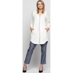 Bawełniana długa bluza z kapturem zapinana na zamek RABARBAR. Bluzy damskie RABARBAR, bez wzorów, z bawełny, z kapturem. W wyprzedaży za 132.00 zł.