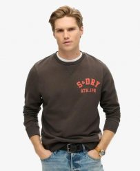 Superdry Athletic Bluza z nadrukiem z bawełny – BISON BLACK. Czarne bluzy męskie Superdry., m, bez wzorów, z bawełny, bez kaptura. Za 344.20 zł.