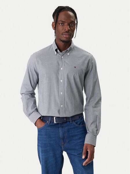 Tommy Hilfiger Koszula Gingham MW0MW41699 Niebieski Regular Fit. Niebieskie koszule męskie Tommy Hilfiger, m, bez wzorów, z bawełny, bez kołnierzyka, bez ramiączek. Za 267.99 zł.