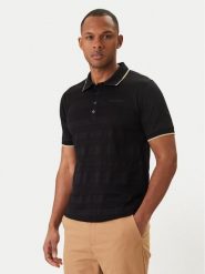 KARL LAGERFELD Polo 745006 562201 Czarny Regular Fit. Czarne koszulki polo męskie KARL LAGERFELD, m, bez wzorów, z bawełny, bez ramiączek. Za 589.99 zł.
