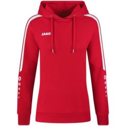 Bluza z kapturem Jako Power. Czerwone bluzy damskie Jako, na zimę, bez wzorów, z bawełny, bez kołnierzyka, bez ramiączek, z kapturem. Za 369.00 zł.