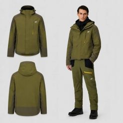 KURTKA MĘSKA TREKKINGOWA 4F PRZEJŚCIOWA MEMBRANA 10000 Z KAPTUREM ZIELONA. Zielone kurtki męskie 4f, l, bez wzorów, do biegania. Za 499.99 zł.