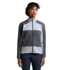 HAGLOFS Bluza damska BUTEO MID JACKET WOMEN concrete/magnetite-S. Szare bluzy damskie Haglöfs, m, bez wzorów, z materiału, bez kaptura, trekkingowe. Za 189.95 zł.