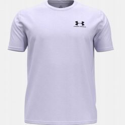 T-Shirt Męski Under Armour Koszulka Męska Sportowa Basic. Fioletowe koszulki sportowe męskie Under Armour, m, bez wzorów, bez kołnierzyka, bez ramiączek, do biegania. Za 99.99 zł.