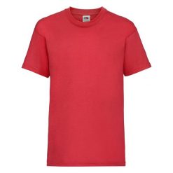 T-shirt Fruit Of The Loom Valueweight Child Red. Białe t-shirty damskie Fruit of the Loom, bez wzorów, z bawełny, sportowe, bez kołnierzyka. Za 143.99 zł.