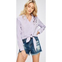 Answear - Koszula. Szare koszule damskie ANSWEAR, z poliesteru, casualowe, z długim rękawem. W wyprzedaży za 49.90 zł.