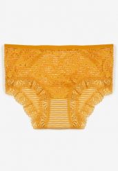 Żółte Bawełniane Majtki Figi z Koronką Wexne. Żółte figi damskie Born2be, l, bez wzorów, z bawełny. Za 4.99 zł.