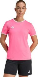 Koszulka damska adidas Entrada 26 Jersey różowa KE9842 L. Czerwone t-shirty damskie Adidas, l, bez wzorów, z jersey, bez kołnierzyka. Za 86.34 zł.